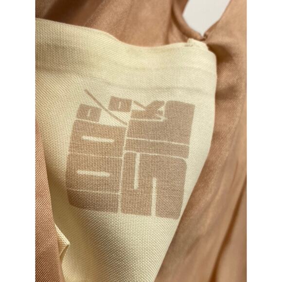 ELECTRIC FEATHERS Women's Beige Silk Relaxed-Fit Sleeveless V-Neck Jumpsuit SZOS - Picture 10 of 11